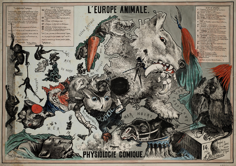 Illustration for article titled 21 Bizarre Maps That Depict Nations As Animals, People, and Monsters